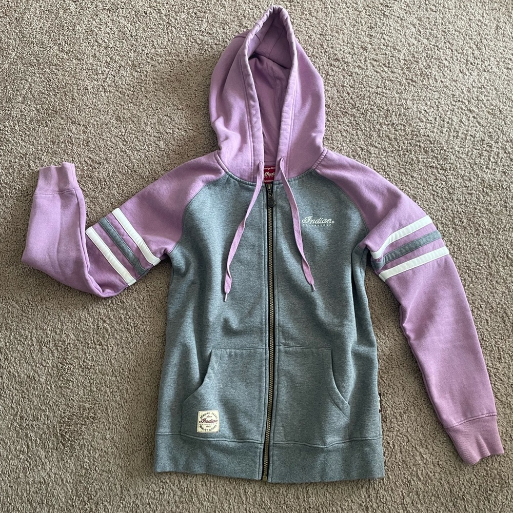 Vintage Indian Motorcycle Zip Hoodie XS Rare